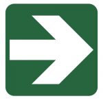 Знак за евакуация - указване на посока на движение при авария надясно