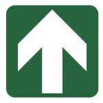 Знак за евакуация - указване на посока на движение при авария нагоре